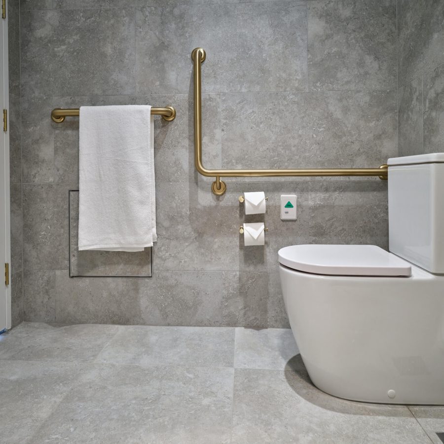 Greenwich Place Superior room bathroom with toilet, call button and hand railing